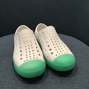 Kids Green and White Native Size C11 Shoes